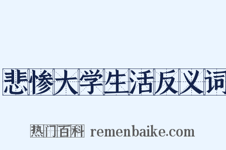 悲惨大学生活反义词是什么意思的图片